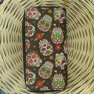Sugar Skull Full Zip Wallet